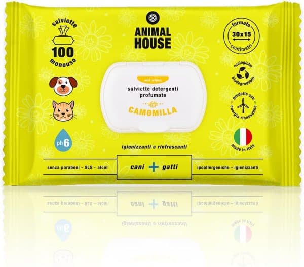 Animal House Salviette alla Camomilla 100pz Cani e Gatti Recensione